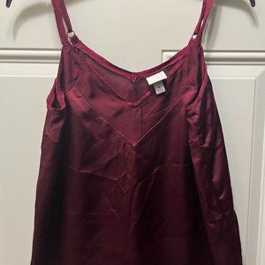 A New Day Burgundy Satin Tank Top Size M